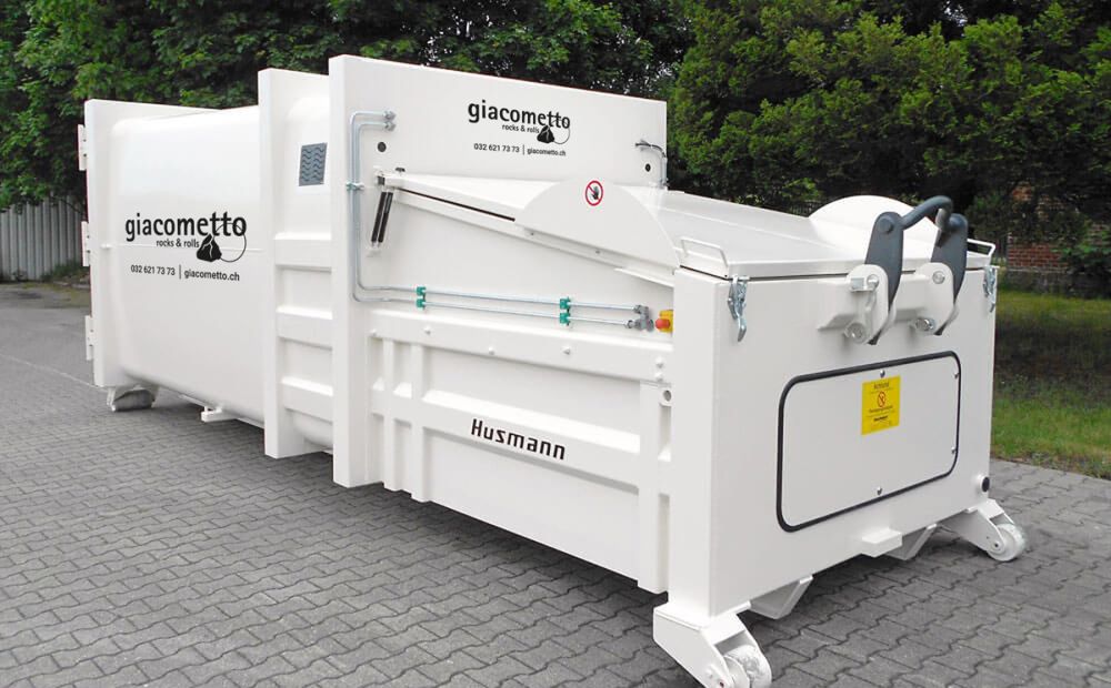 Pressmulde Hakengerät Abrollsystem - Beispiel gross